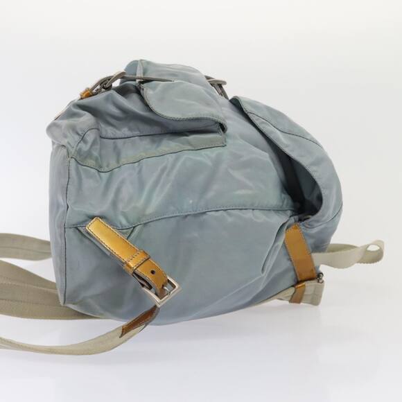 PRADA Backpack Nylon Light Blue Silver - Picture 3 of 16